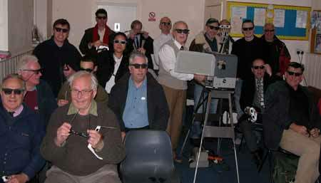 Alan with the audience wearing polarised glasses