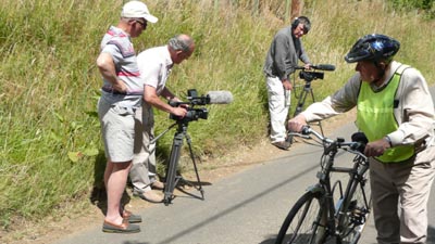 10. Pete, Brian,  Roger and John filming the cycling scene
