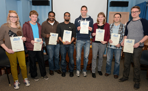 Some of the course members with certificates
