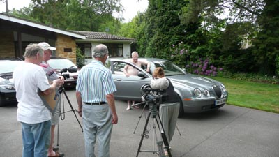 08. Ray, Pete, Brian, John and Joanna, filming car scene 