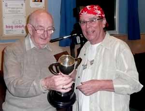 Bernard presenting the Abbey Cup to Brian