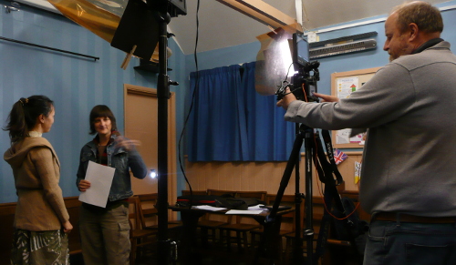 Chas filming two Sophies