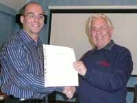 Roger gets 

Certificate from Laurie